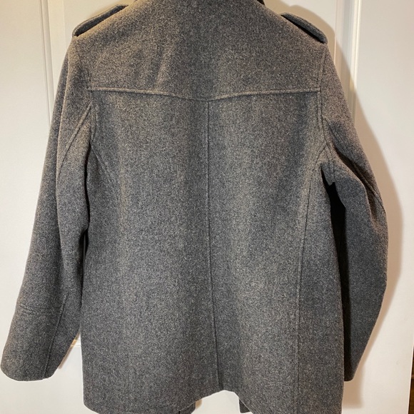 Schott Wool Coat with Knit Collar Made Canada - Picture 3 of 11